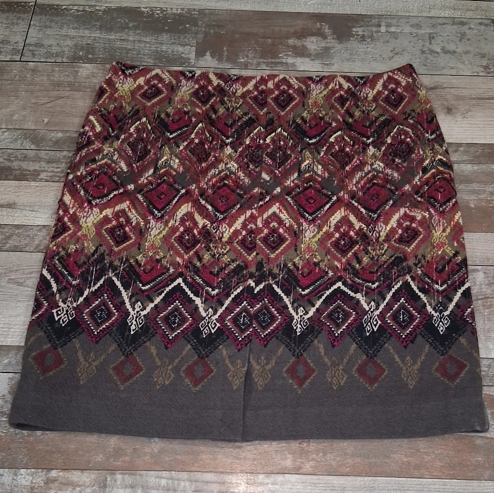 J. Jill Multicolor Diamond Pattern Women's Skirt Size M